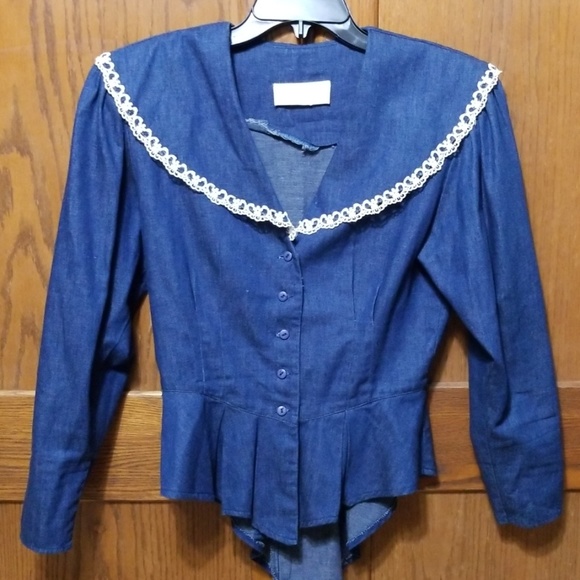 Gunne Sax Tops - GUNNE SAX Jessica McClintock Denim Blouse